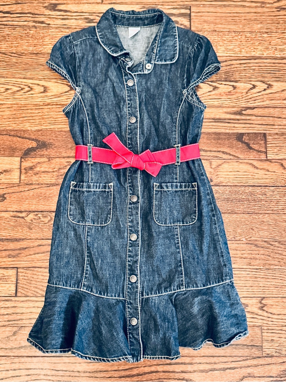 Gymboree Blue Denim Dress with Pink Belt